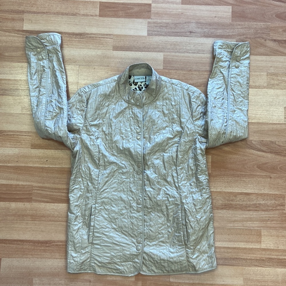 Lightweight Quilted Leopard print lined jacket size 2